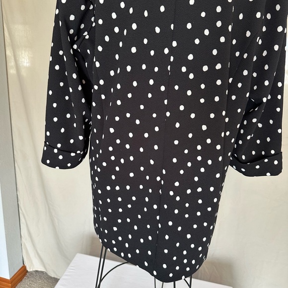 Polka Dot Blazer Maurices Versa Jacket open front black and white XXL elbow - Picture 12 of 16